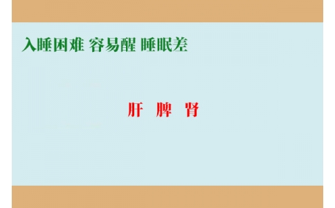 入睡困難調肝，容易醒調脾，睡眠差調腎